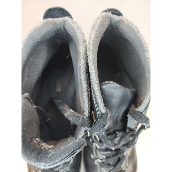 WOMENS SZ 9.5 M CLARKS ANKLE BOOTS LEATHER SUEDE HICKING FASHION SOFT CUSHION - Picture 5 of 8